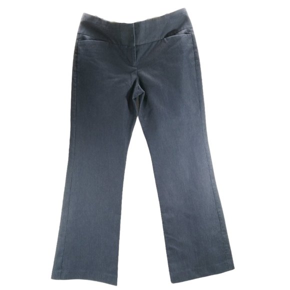 Express Brand “Editor” Dark Blue Denim Flared Leg Pants Size: 2 - Picture 2 of 8